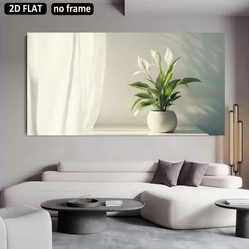 (1PC Unframe)2D Flat, 2D Flat  - огляд і ціна Peace Lily White