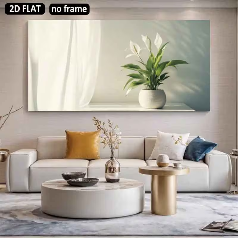 1pc (No frame),2D Flat, 2D Fla - огляд і ціна Peace Lily White